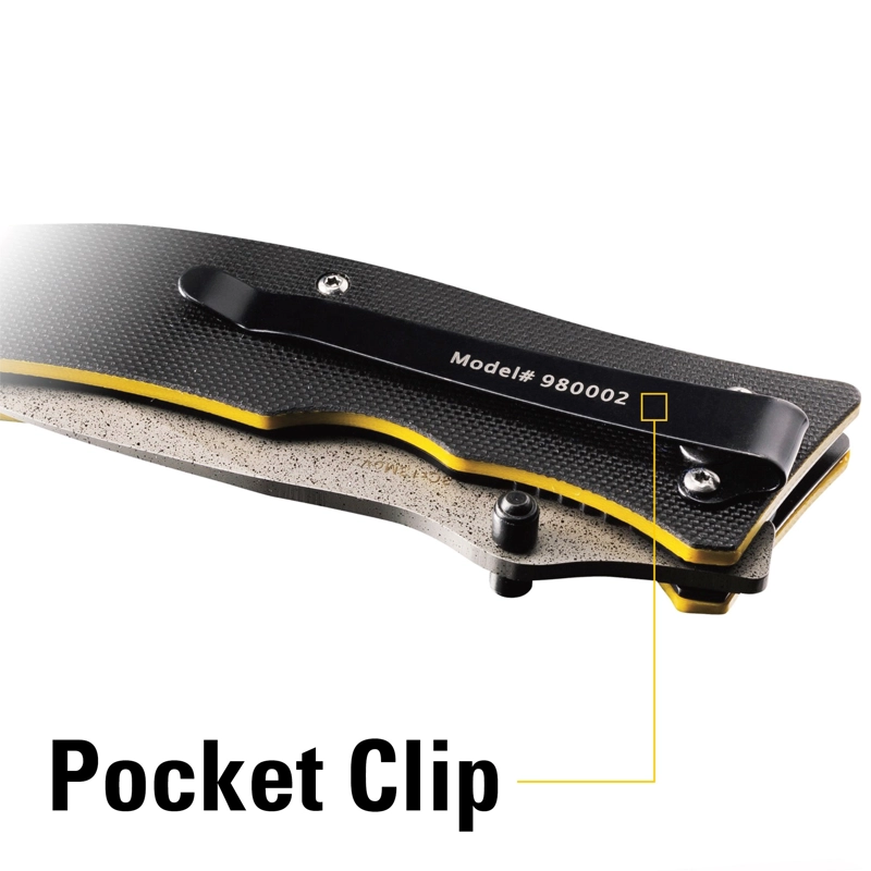 CUCHILLO CAT NAVAJA PLEGABLE 980002 PUNTA CURVA ACERO INOXIDABLE - 5