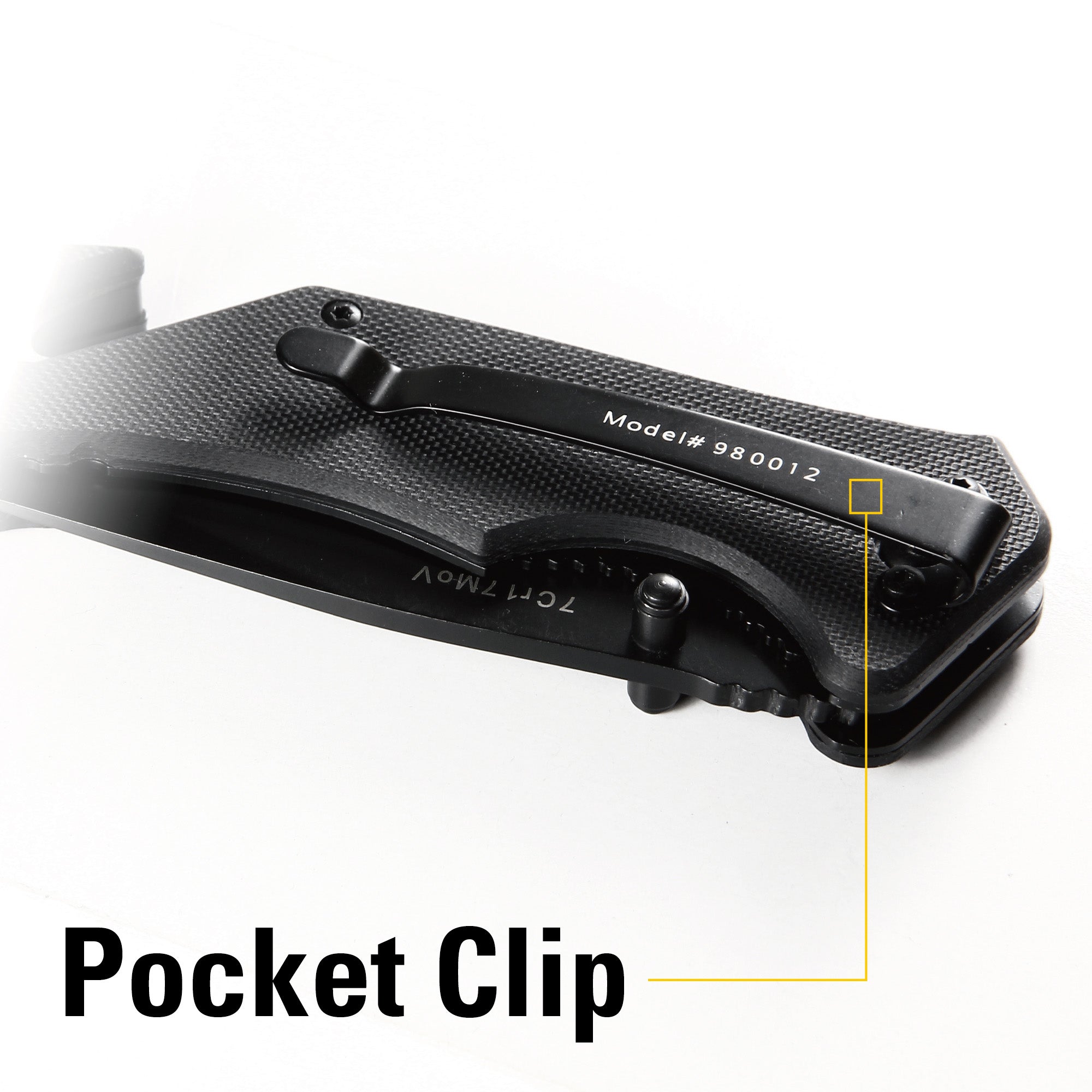 CUCHILLO CAT NAVAJA PLEGABLE 980012 PUNTA CURVA CON ROTURA VIDRIO Y CORTADOR BANDA ACERO INOXIDABLE - 4