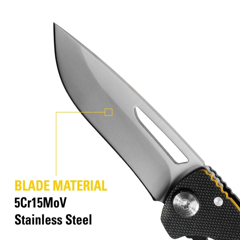 CUCHILLO CAT NAVAJA PLEGABLE 980009 PUNTA CURVA ACERO INOXIDABLE - 4