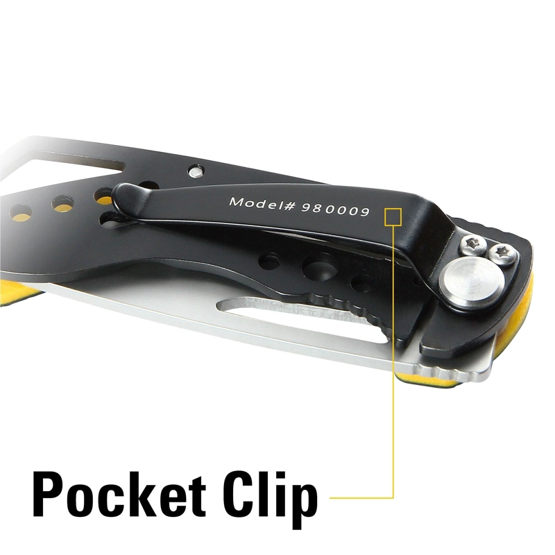CUCHILLO CAT NAVAJA PLEGABLE 980009 PUNTA CURVA ACERO INOXIDABLE - 5