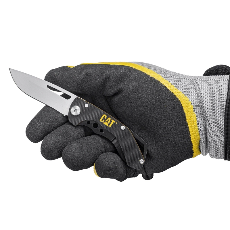 CUCHILLO CAT NAVAJA PLEGABLE 980009 PUNTA CURVA ACERO INOXIDABLE - 7