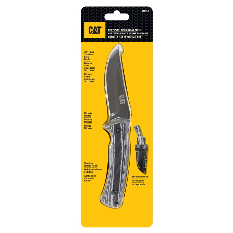 CUCHILLO CAT FIJO 980013 PUNTA FIJA CURVA ACERO INOXIDABLE - 1