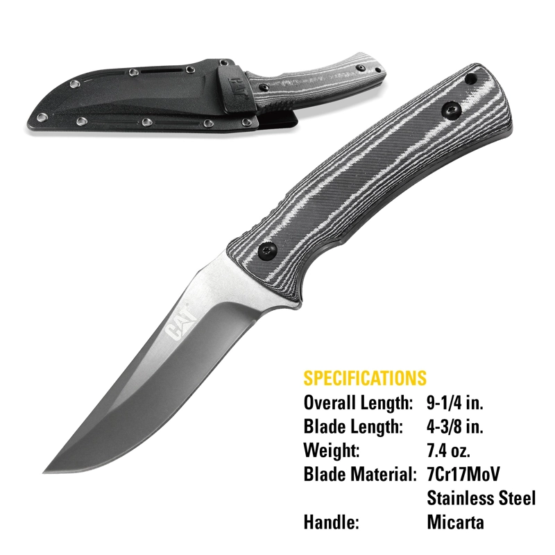 CUCHILLO CAT FIJO 980013 PUNTA FIJA CURVA ACERO INOXIDABLE - 2