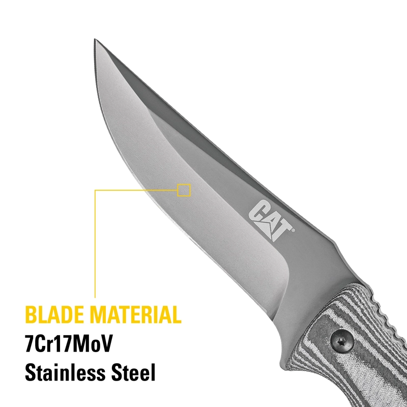 CUCHILLO CAT FIJO 980013 PUNTA FIJA CURVA ACERO INOXIDABLE - 7