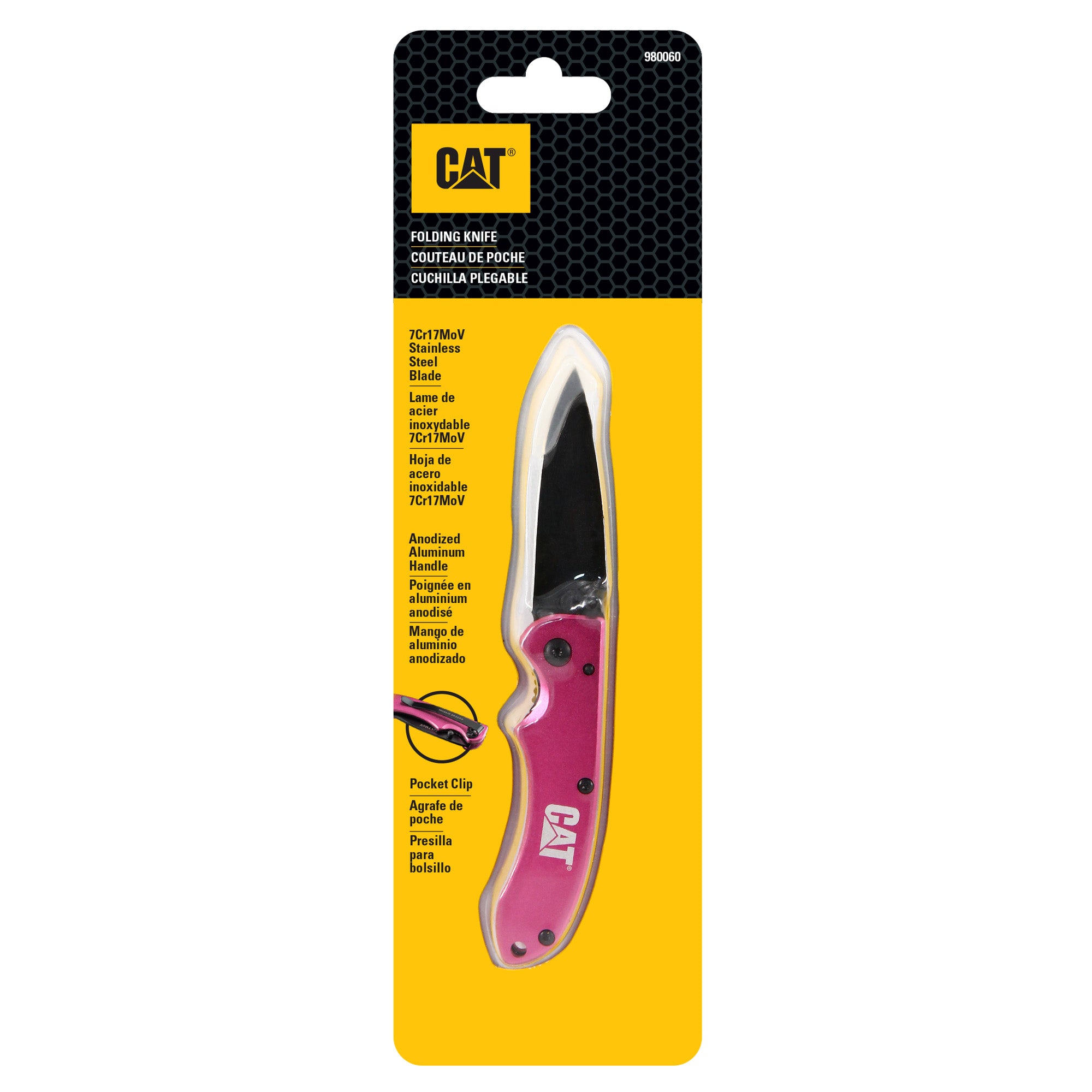 CUCHILLO NAVAJA PLEGABLE CAT 980060 PUNTA CURVA - 1