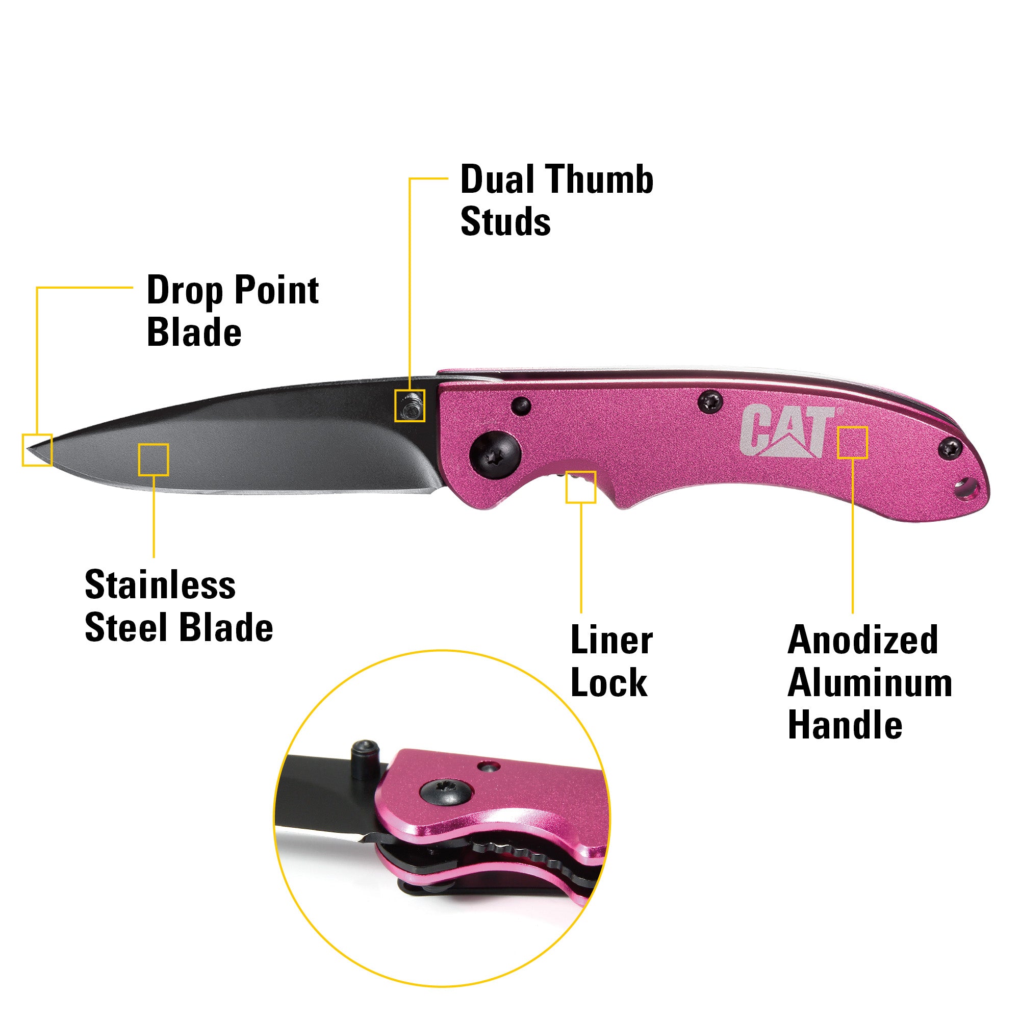 CUCHILLO NAVAJA PLEGABLE CAT 980060 PUNTA CURVA - 3