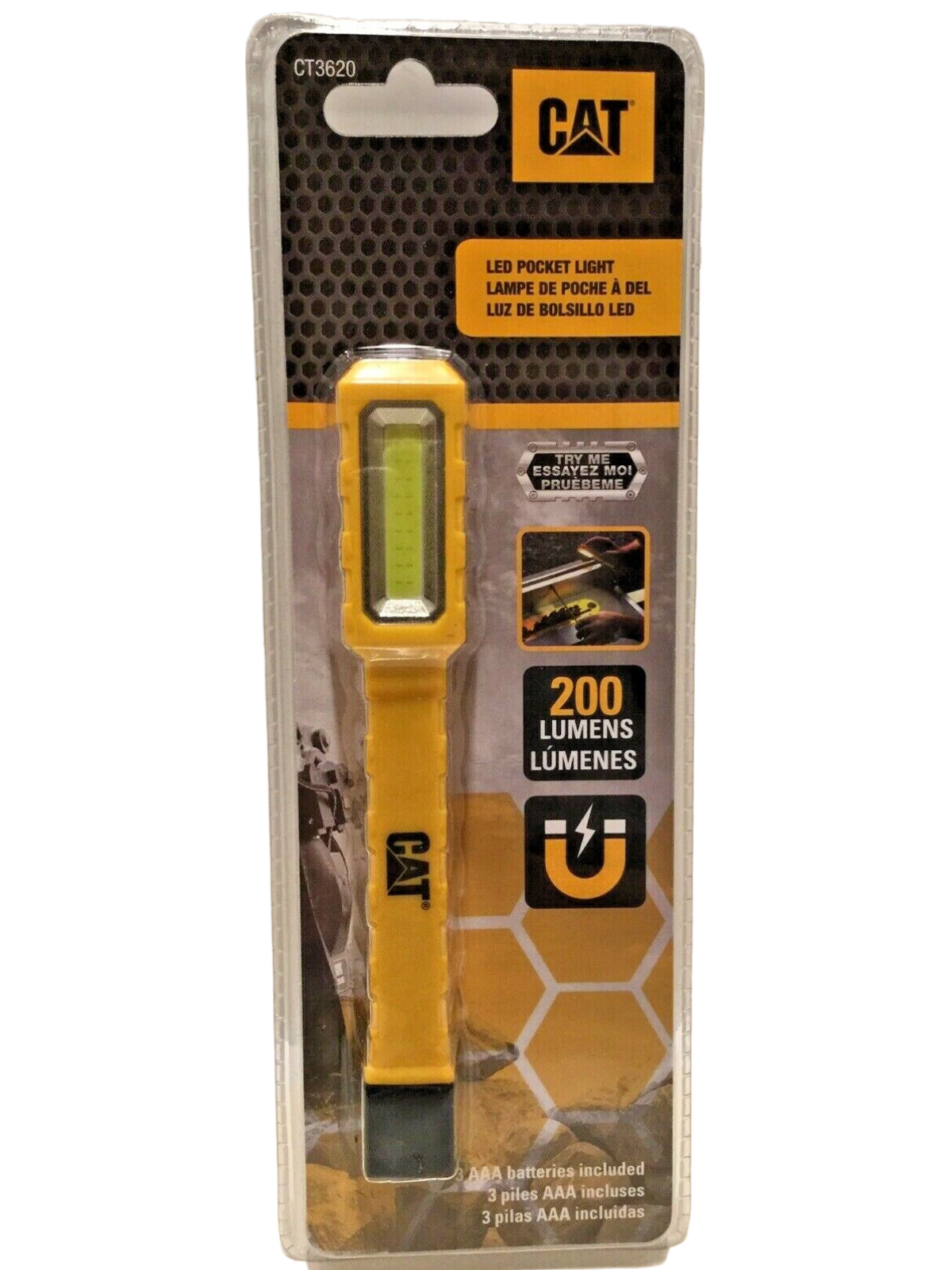 LINTERNA LED CAT CT3620 COB DE BOLSILLO LUMENES 200 - 1