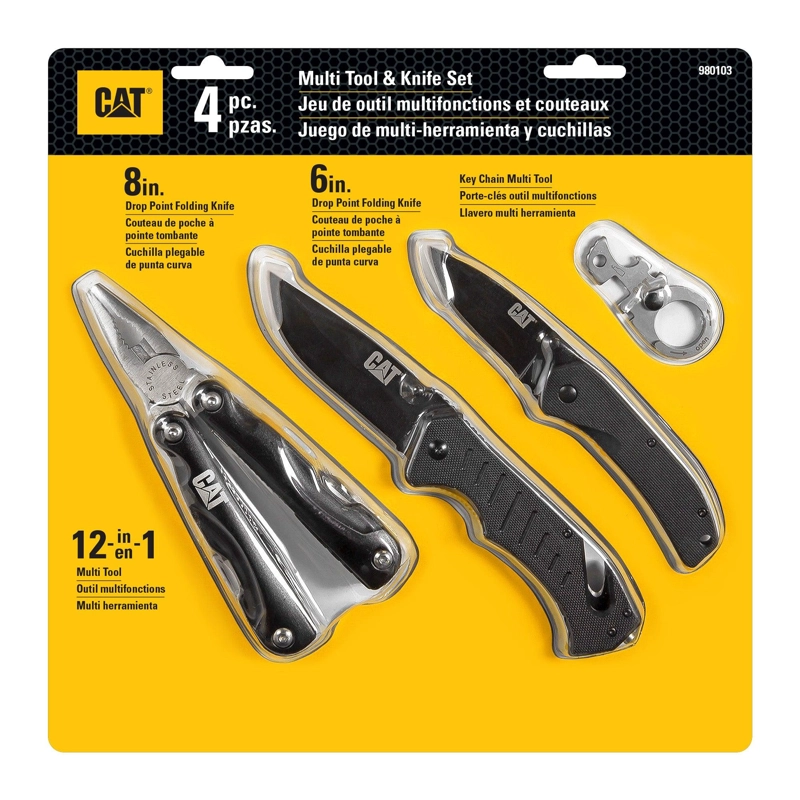 CUCHILLOS CAT JUEGO Y HERRAMIENTAS MÚLTIPLES 4 PIEZAS 980103 ACERO INOXIDABLE - 1