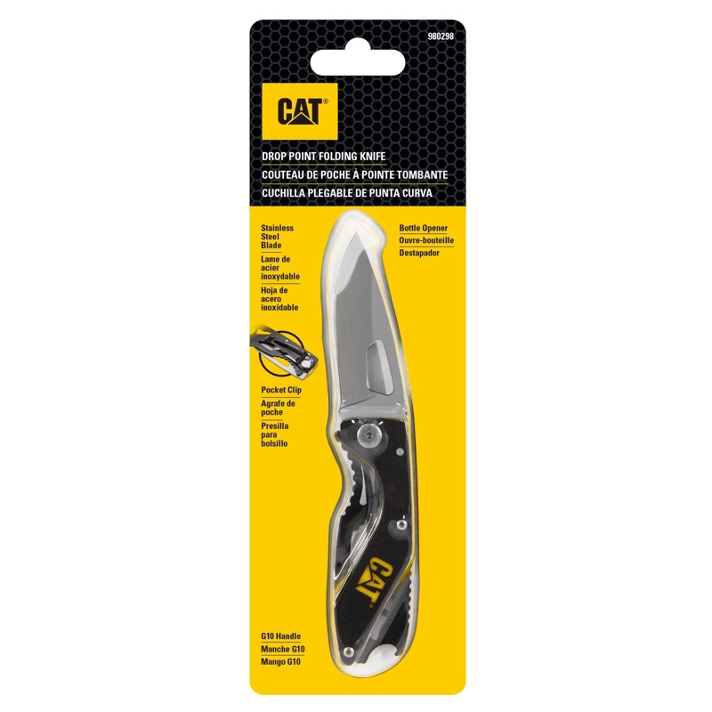CUCHILLO NAVAJA PLEGABLE CAT 980298 PUNTA CURVA - 1