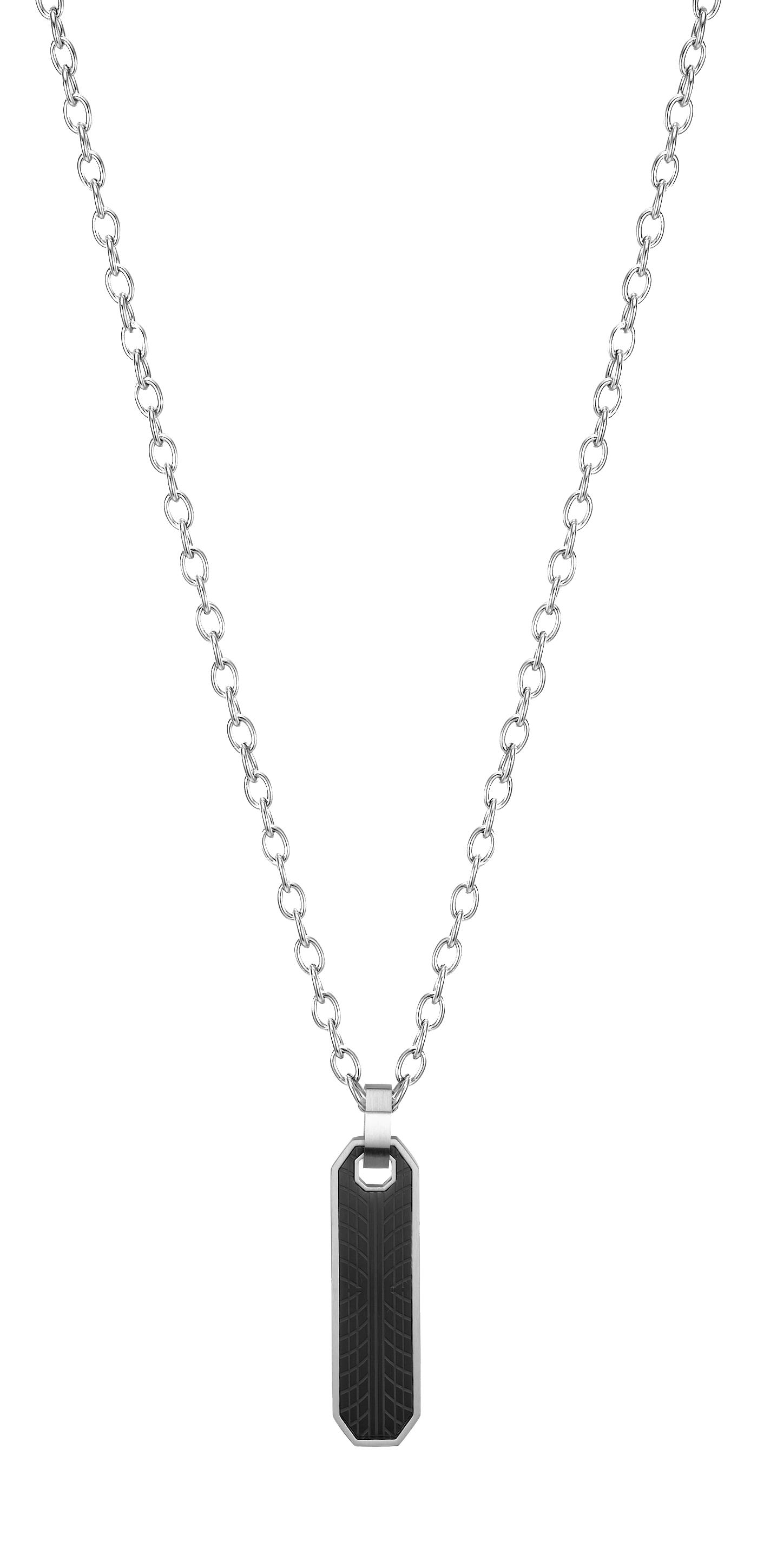 CADENA DE HOMBRE CAT J001N00112 PLATEADO-NEGRO - 1