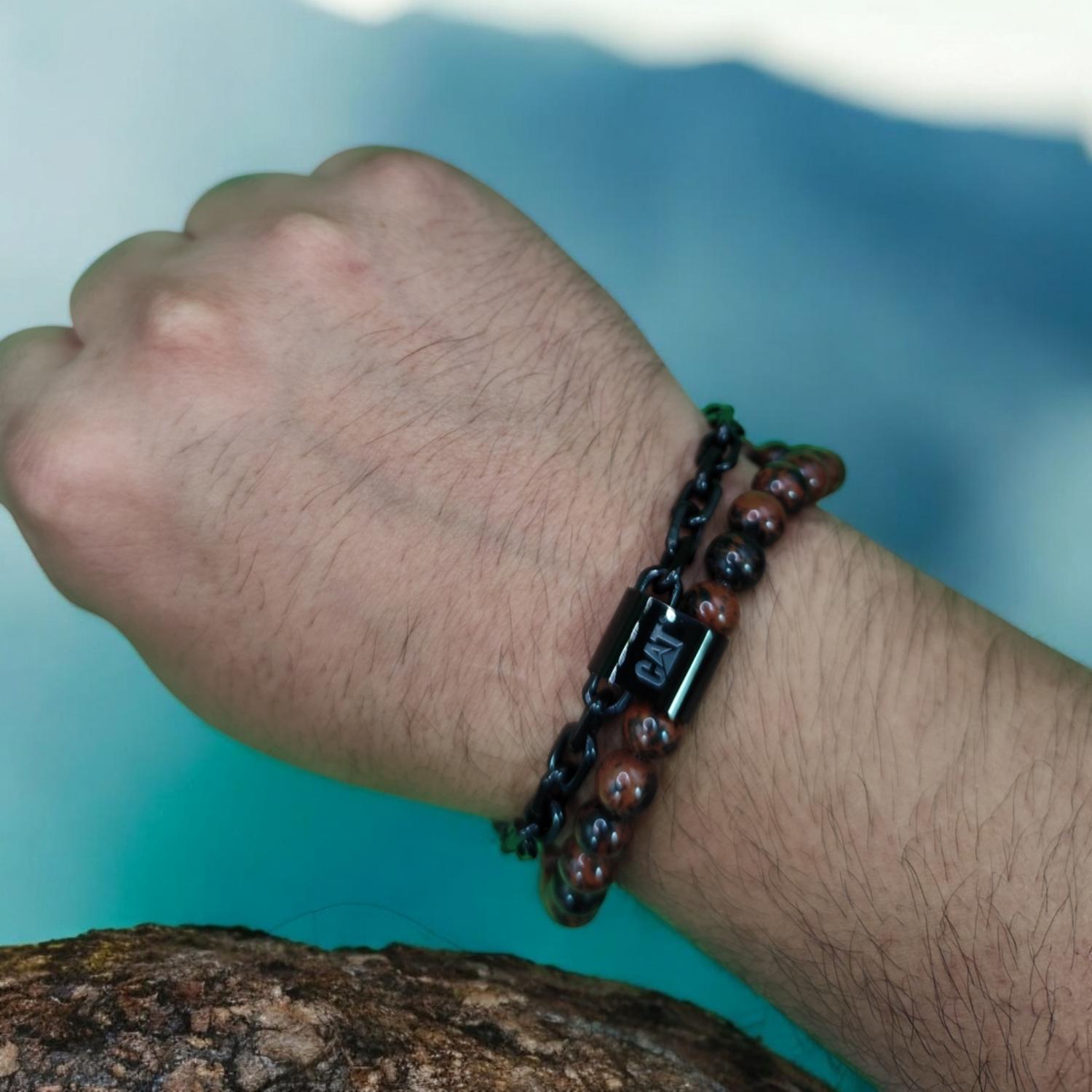 PULSERA DE HOMBRE CAT J013B08114 NEGRO-CAFÉ - 5