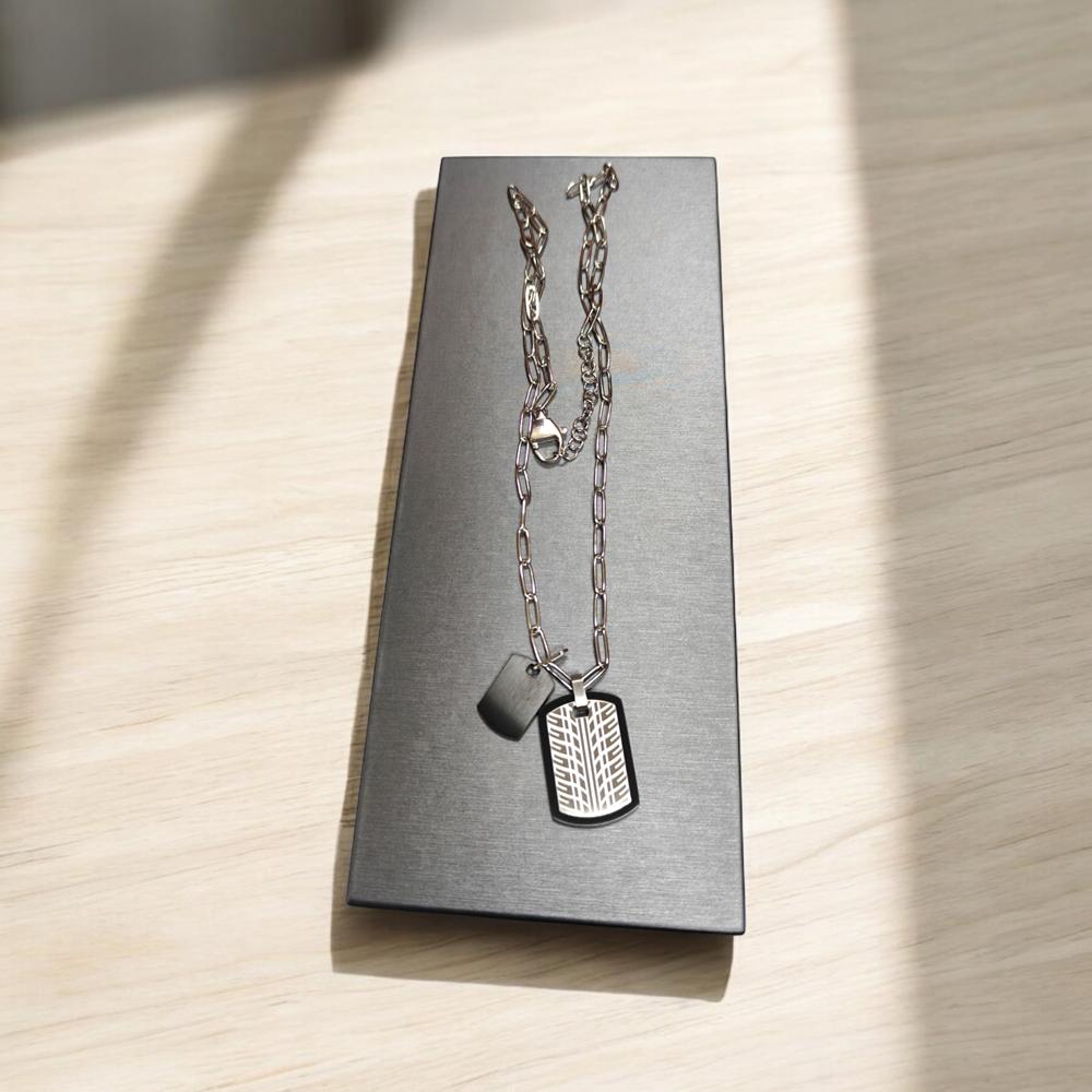 CADENA DE HOMBRE CAT J003N00121 PLATEADO-NEGRO - 2