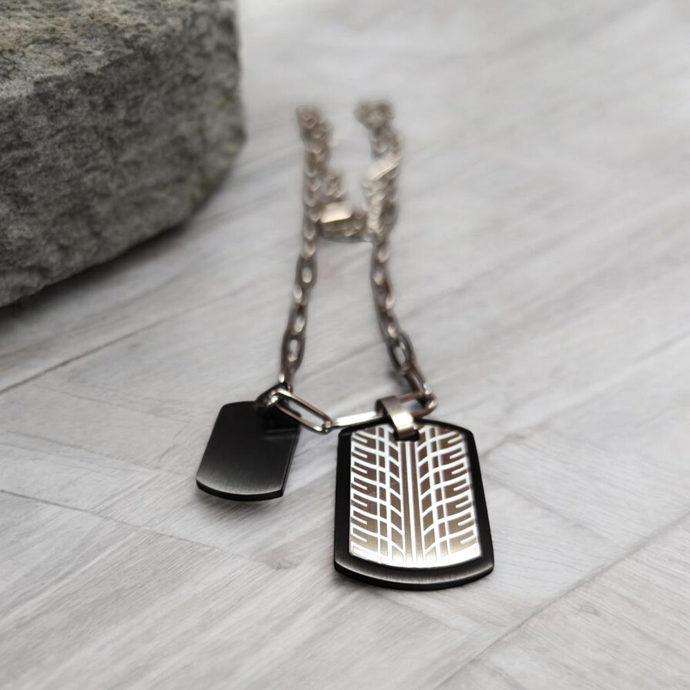 CADENA DE HOMBRE CAT J003N00121 PLATEADO-NEGRO - 4