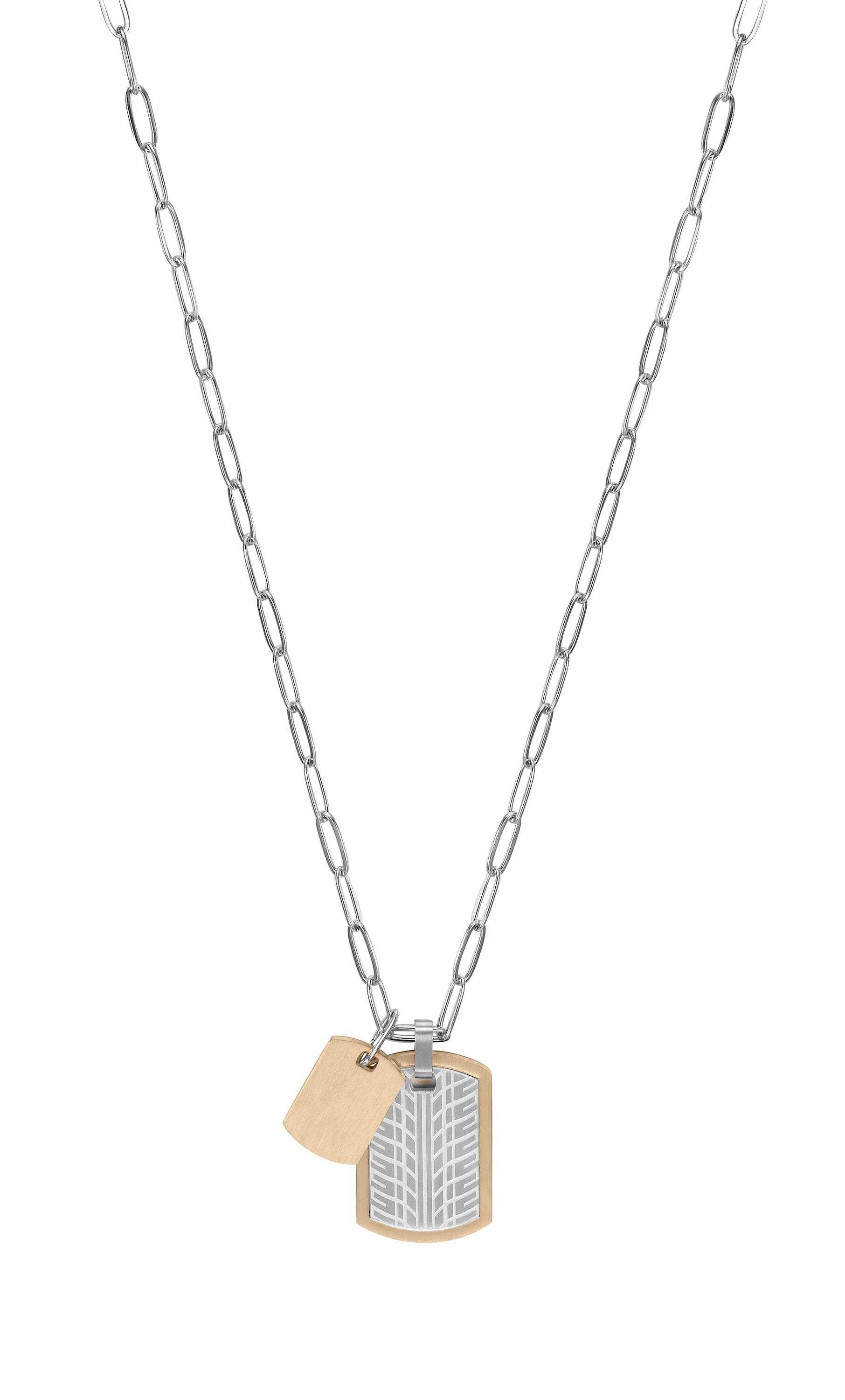 CADENA DE HOMBRE CAT J003N00128 PLATEADO-DORADO - 1
