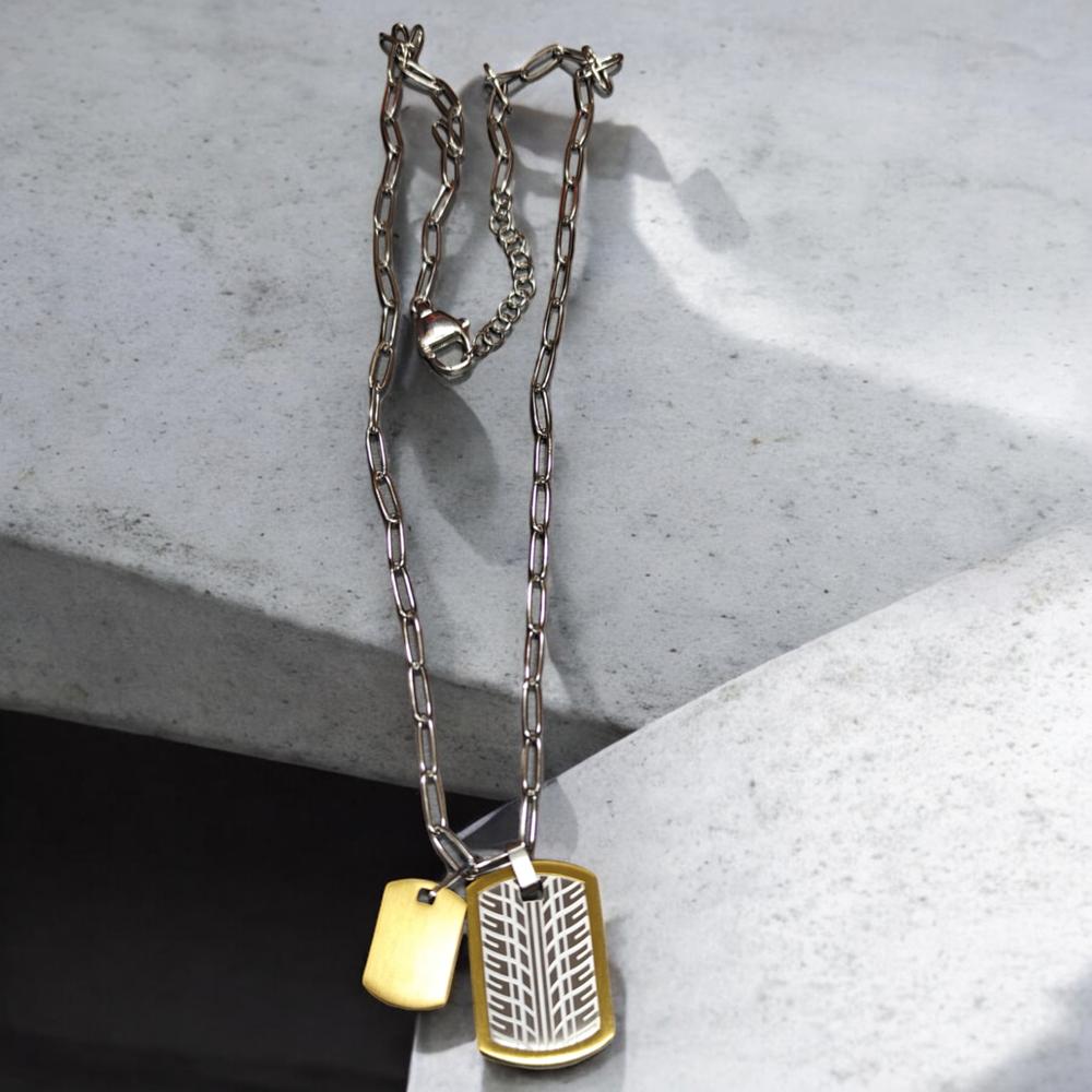CADENA DE HOMBRE CAT J003N00128 PLATEADO-DORADO - 2