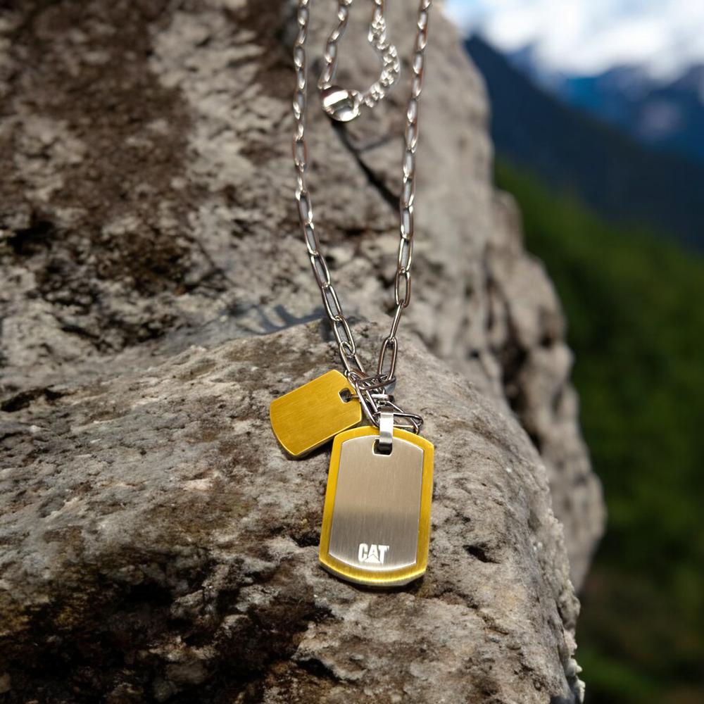 CADENA DE HOMBRE CAT J003N00128 PLATEADO-DORADO - 3