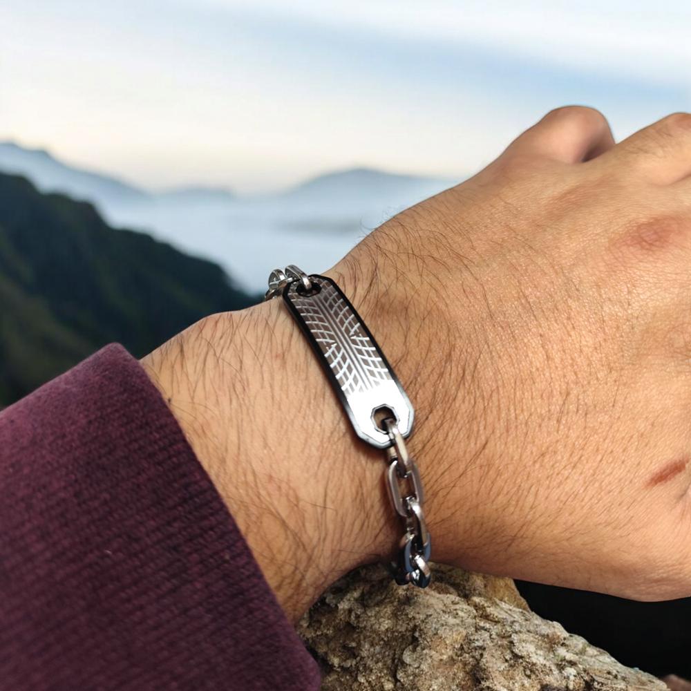 PULSERA DE HOMBRE CAT J002B00121 PLATEADO-NEGRO - 4