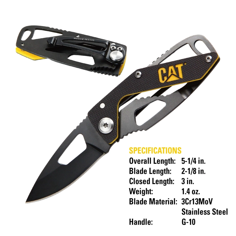 CUCHILLO NAVAJA MAS LLAVERO MULTIHERRAMIENTA CON LUZ CAT 980361N - 3