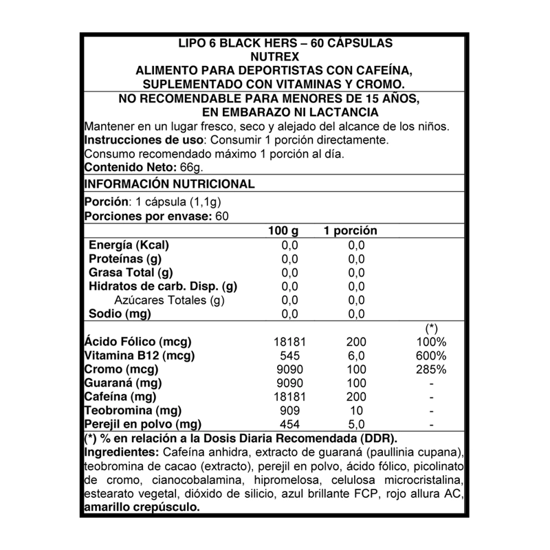 QUEMADOR DE GRASA NUTREX LIPO 6 BLACK UC HERS - 60 CÁPSULAS - 2
