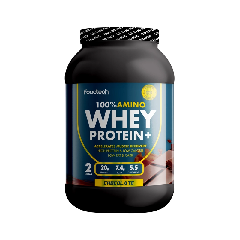 SUPLEMENTO ALIMENTICIO FOODTECH 100% AMINO WHEY PROTEIN CHOCOLATE 2 LB - 1