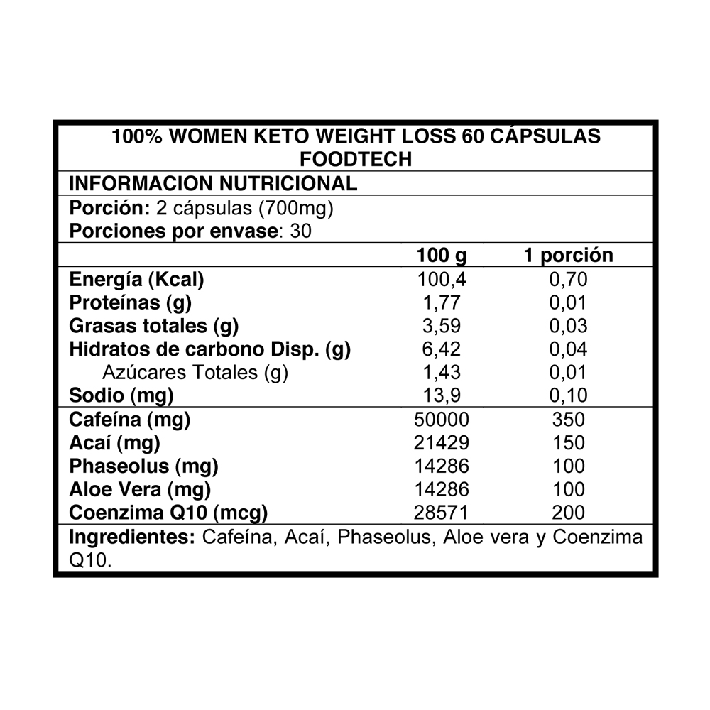 QUEMADOR DE GRASA FOODTECH KETO WOMEN WEIGHT LOSS - 2