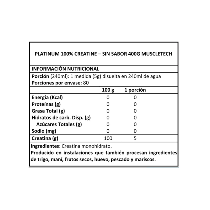 CREATINA MUSCLETECH PLATINUM 400 GR - 2