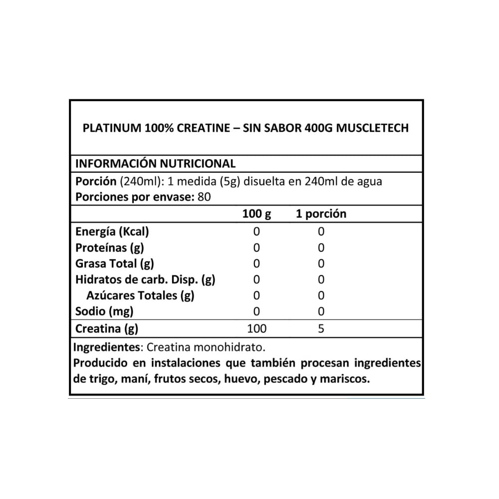 CREATINA MUSCLETECH PLATINUM 400 GR - 2