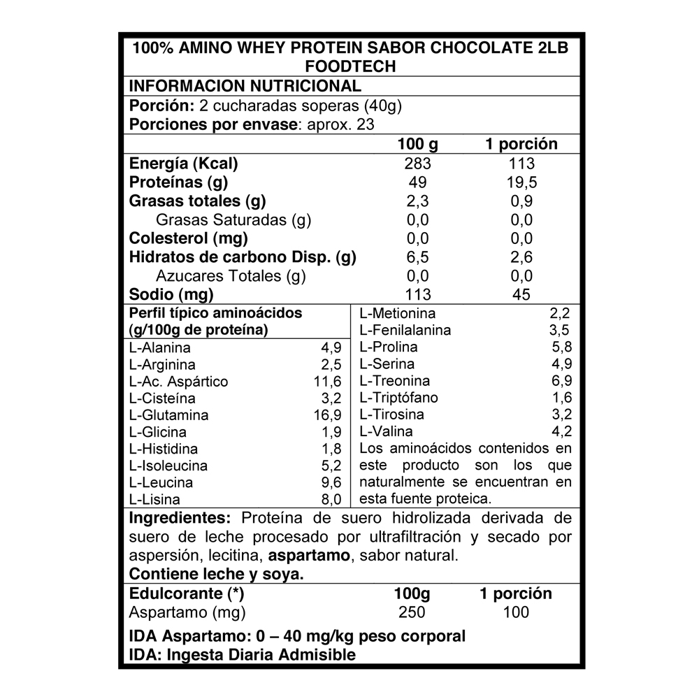 100% AMINO WHEY PROTEIN 2 LB -FOODTECH COOKIESCREAM+SHAKER BLUE - 2