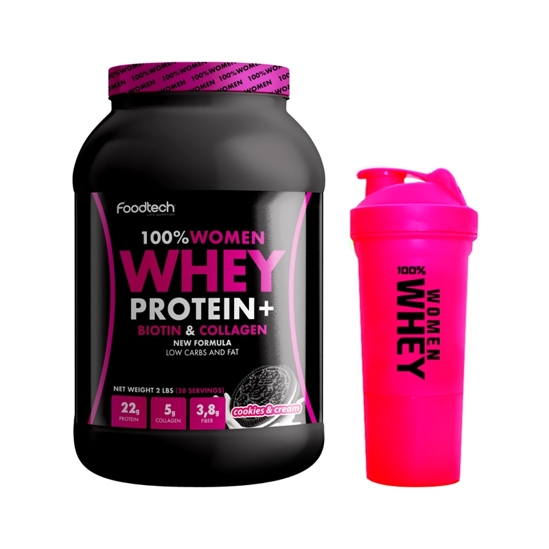 100% WOMEN WHEY 2LBS - COOKIES AND CREAM + SHAKER WOMEN - 1