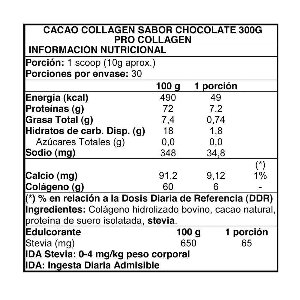 SUPLEMENTO ALIMENTICIO PRO COLLAGEN CACAO PROCOLLAGEN - 2
