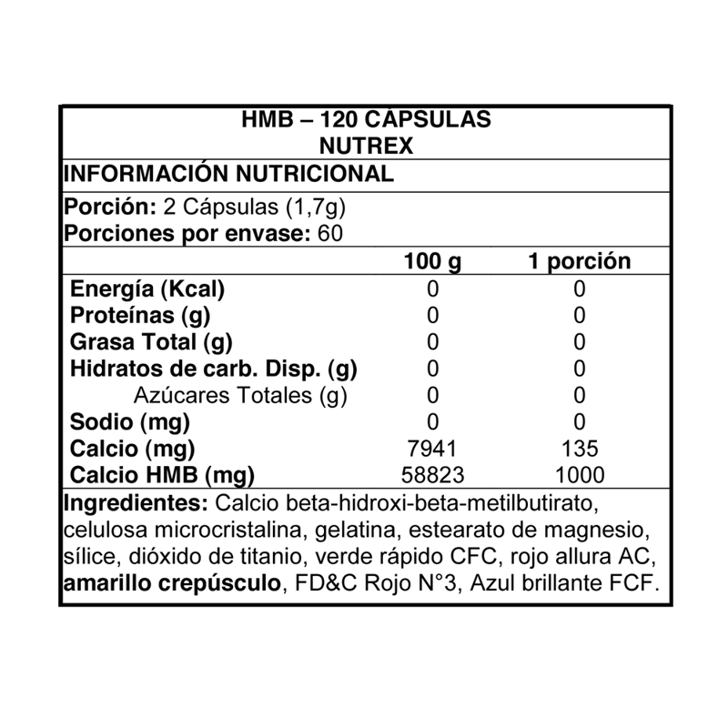 SUPLEMENTO ALIMENTICIO NUTREX HMB 1000 120 CAPS - 2