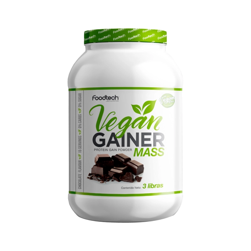 SUPLEMENTO ALIMENTICIO FOODTECH VEGAN GAINER MASS 3 LBS CHOCOLATE - 1