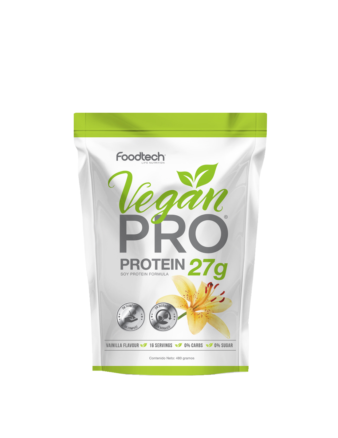VEGAN PROTEIN 1LB - FOODTECH VAINILLA ICE CREAM - 1