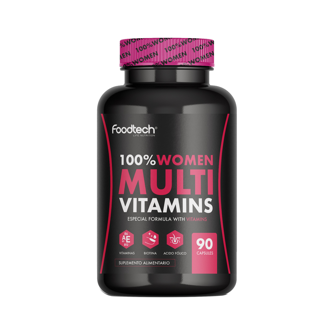 SUPLEMENTO FOODTECH 100% WOMEN MULTIVITAMINS CAPSULAS 90 UN - 1