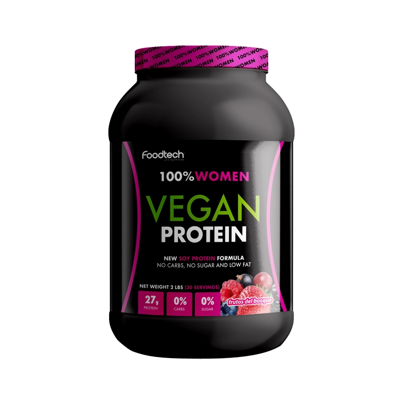 SUPLEMENTO FOODTECH 100 % WOMEN VEGAN PROTEIN FRUTOS DEL BOSQUE 2 LB - 1