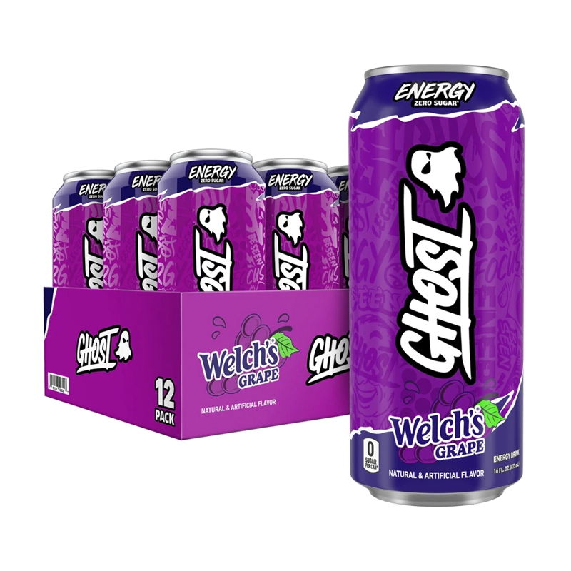 CAJA ENERGY ZERO SUGAR 12UNI WELCH´S GRAPE - GHOST - 1