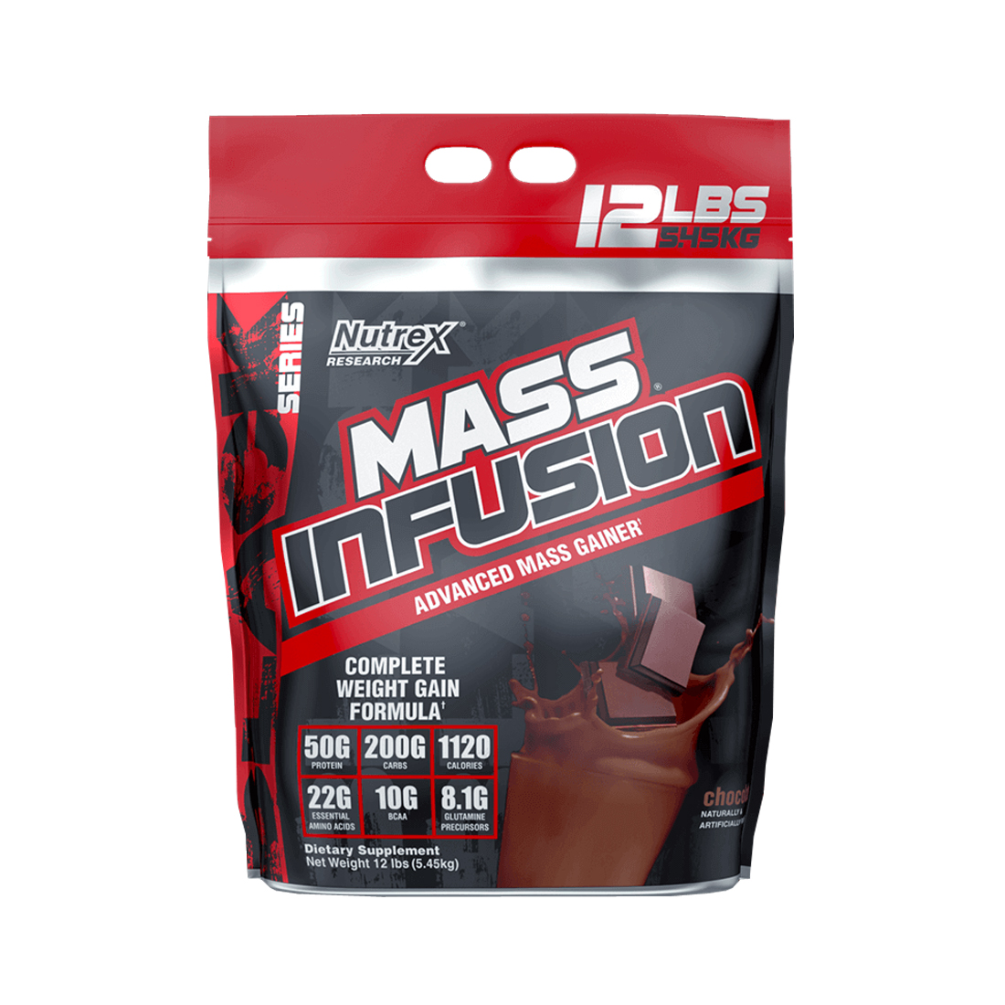 SUPLEMENTO NUTREX MASS INFUSION GAINER CHOCOLATE 12 LB