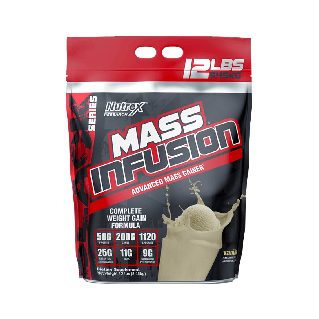 SUPLEMENTO NUTREX MASS INFUSION GAINER VAINILLA 12 LB - 1
