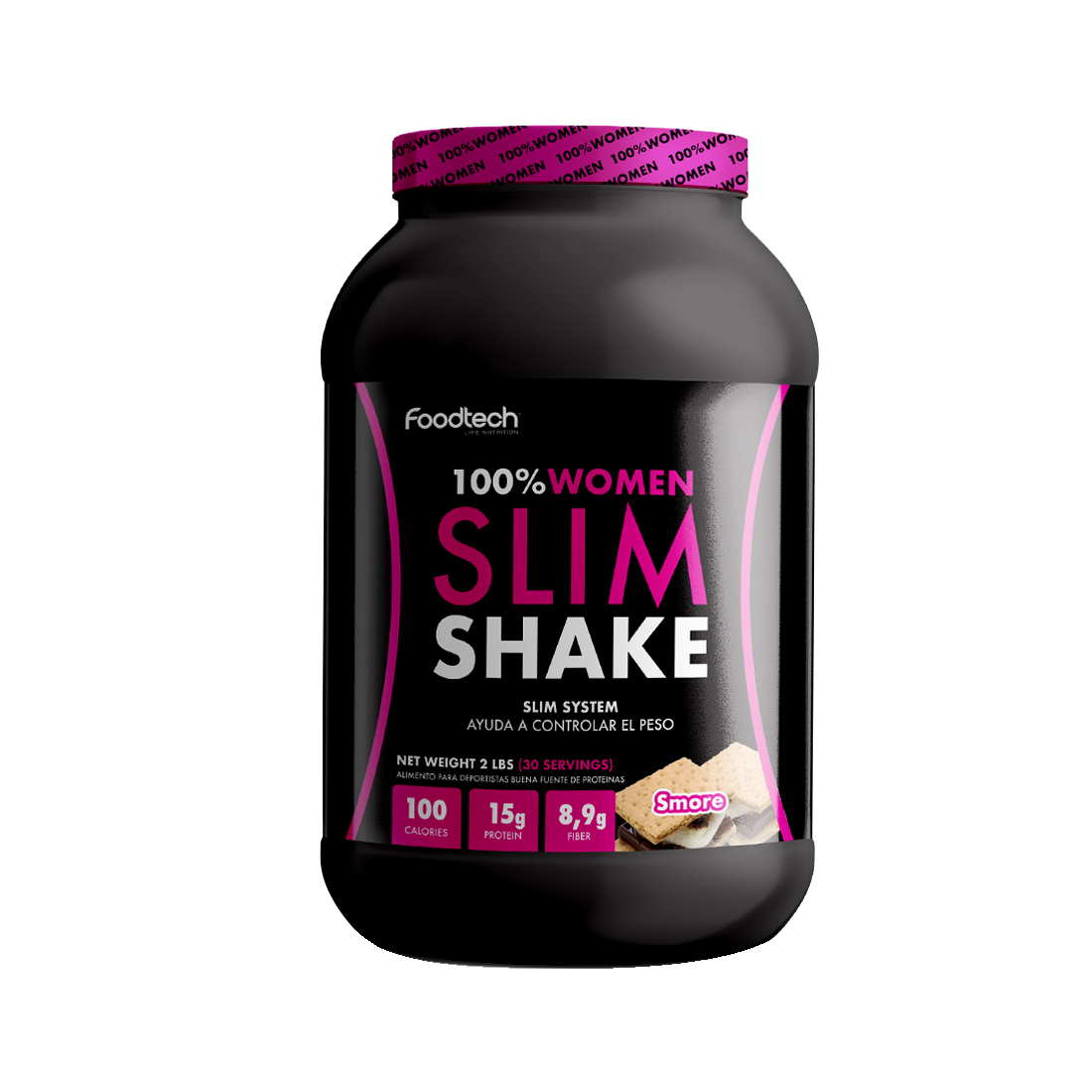 100% WOMEN SLIM SHAKE 2 LBS - FOODTECH SMORE - 1