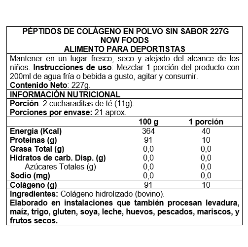 COLAGENO NOW FOODS PEPTIDES POWDER 227 GRS - 2