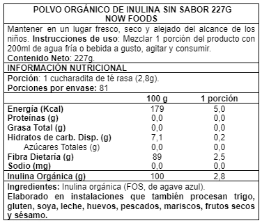 INULIN POWDER 227G - NOW FOODS - 2
