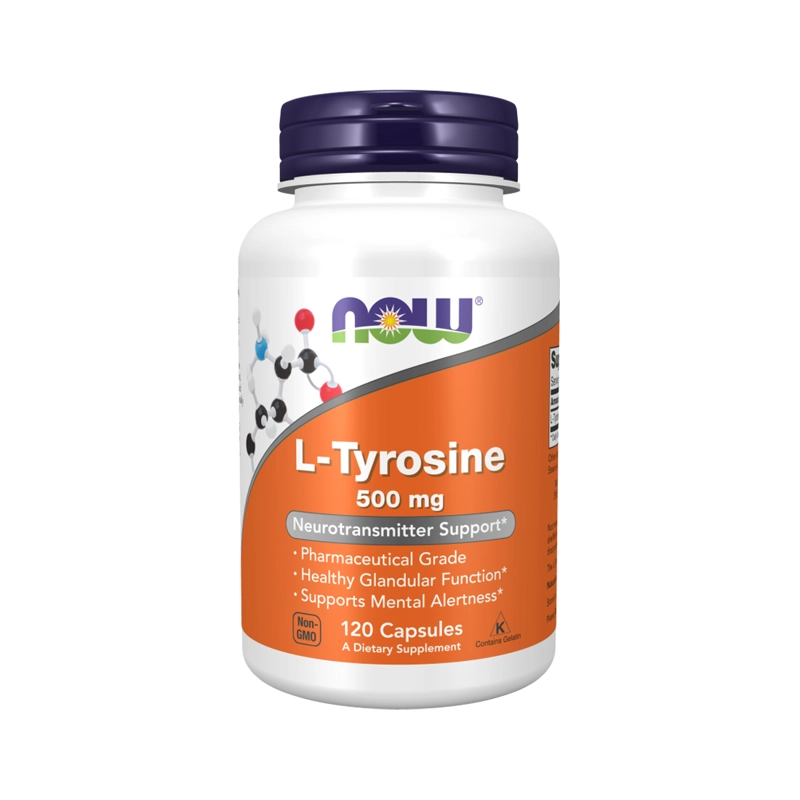 SUPLEMENTO ALIMENTICIO NOW FOODS L TYROSINE 500 MG 120 CAPS - 1