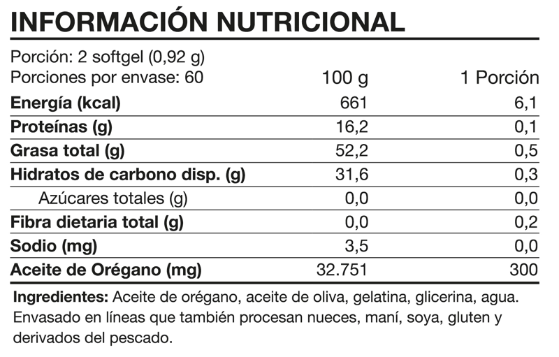 ACEITE DE ORE GANO 120 SOFTGELS - FOODTECH - 2
