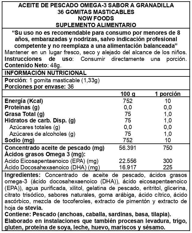 OMEGA-3 FISH OIL GUMMY 36 UNID - NOW FOODS - 2