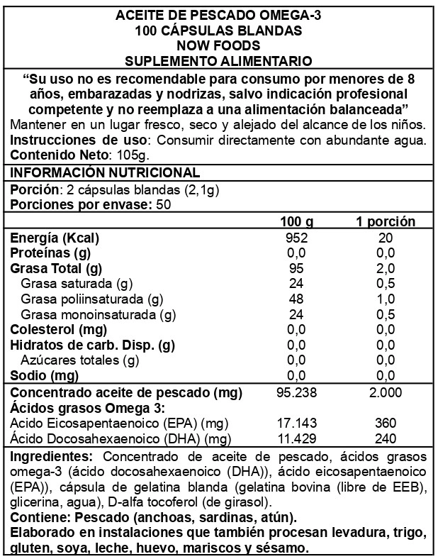 OMEGA 3 1000MG  100 SOFTGEL - NOW FOODS - 2