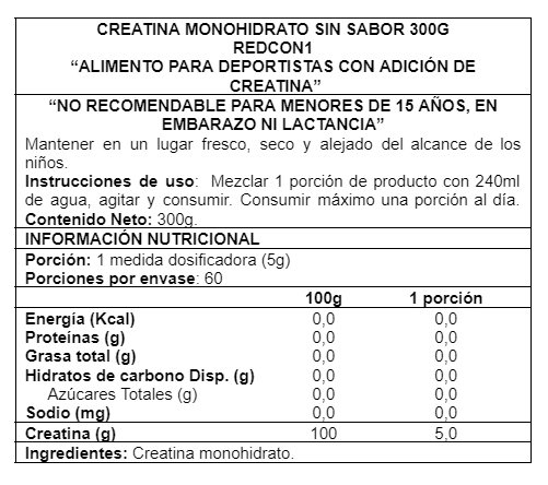 CREATINE MONOHYDRATE 60 SERV - REDCON1 - 2