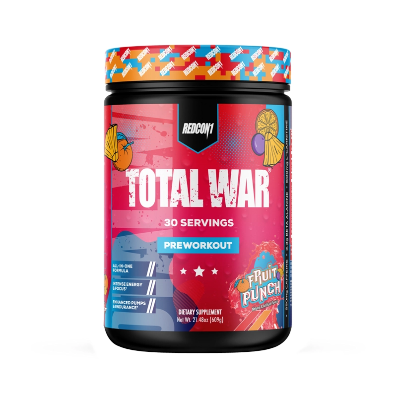 TOTAL WAR PRE-WORKOUT 600GR FRUIT PUNCH - REDCON1 - 1