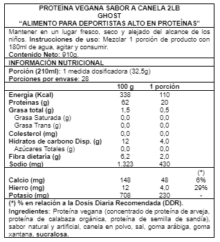 VEGAN PROTEIN 2LBS CINAMON - GHOST - 2