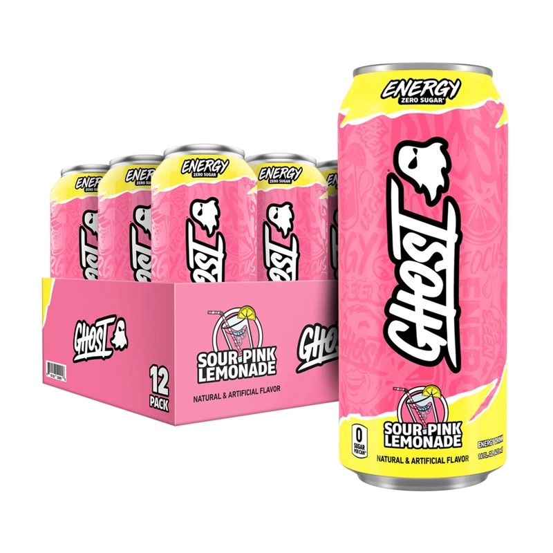 CAJA ENERGY ZERO SUGAR 12UNI PINK LEMONADE - GHOST - 1