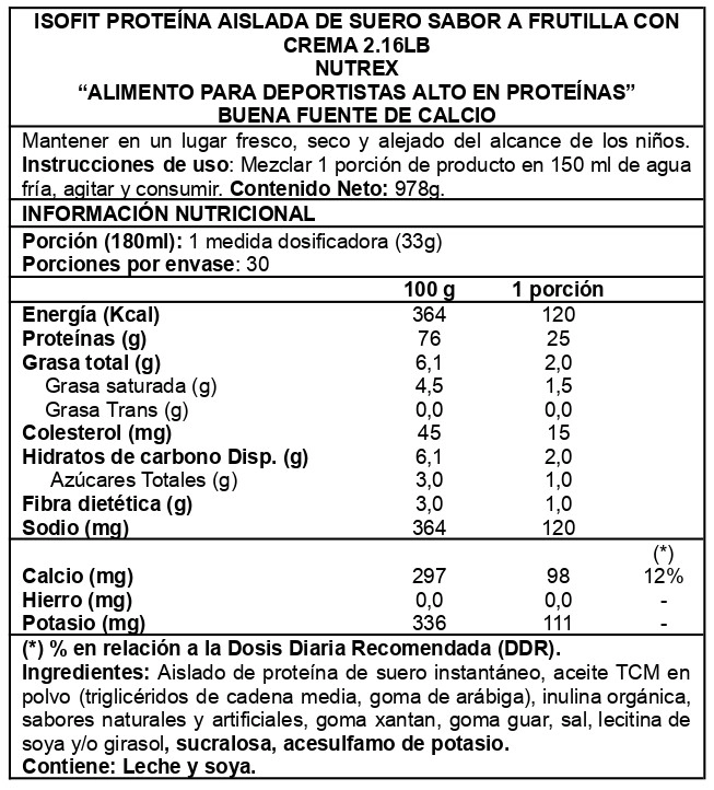 ISOFIT 2 LBS STRAWBERRY AND CREAM - NUTREX - 2